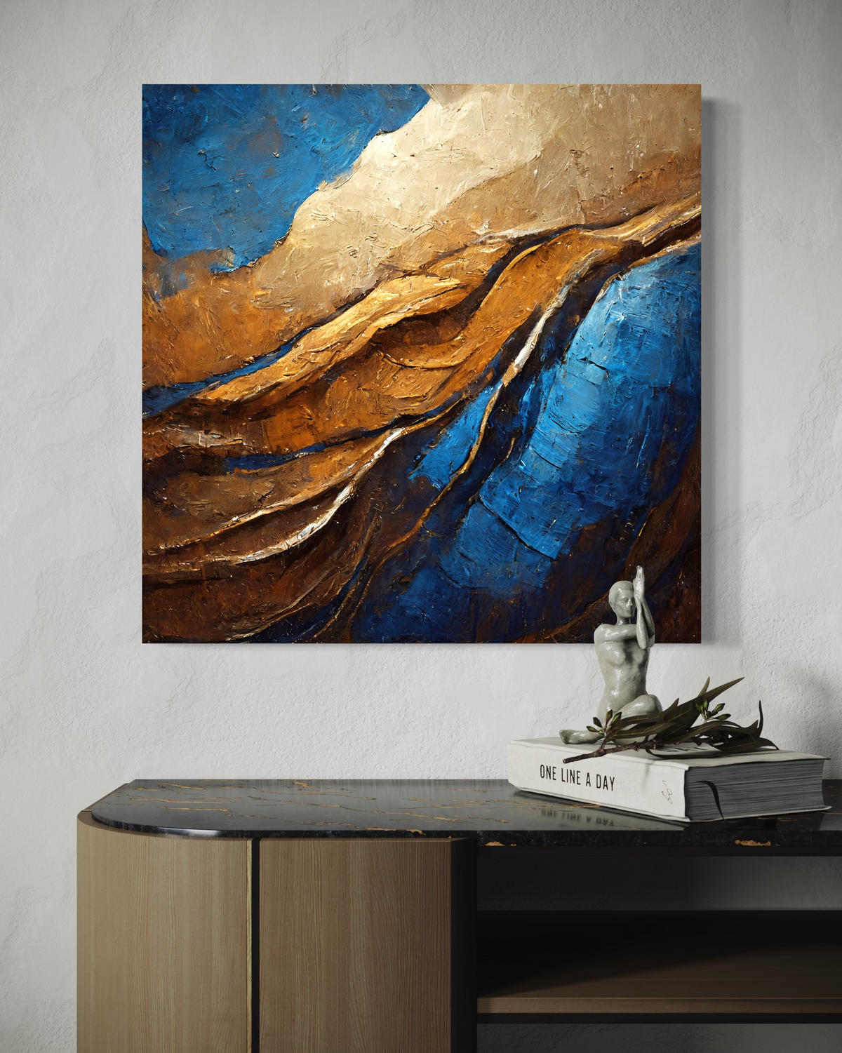 WANDBILD marine abstraktion - Multicolor, Textil (40/40cm) - Feeby