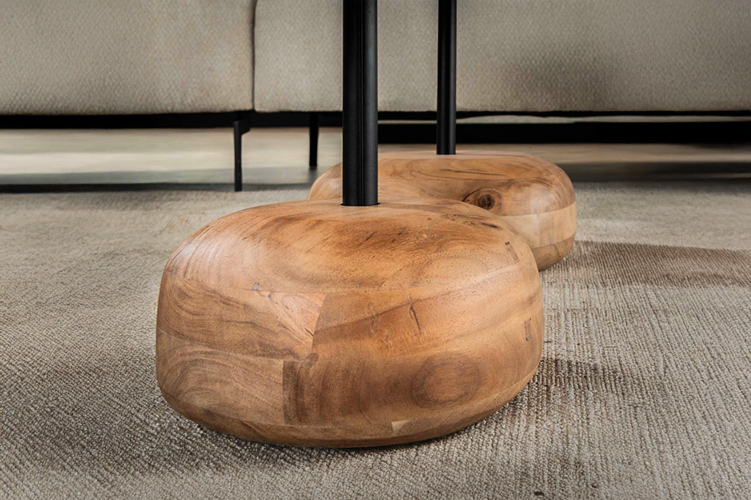 COUCHTISCH-SET EVI Braun Akazie - Braun, Akazienholz/Holz (84/78/40cm) - KAWOLA