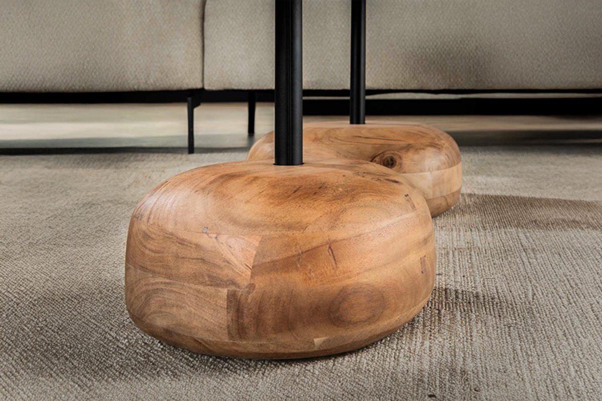 COUCHTISCH-SET EVI Braun Akazie - Braun, Akazienholz/Holz (84/78/40cm) - KAWOLA