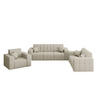 SITZGARNITUR NIMES 3-2-1 Stoff Portland Ecru - Ecru, Holz/Textil (92/82/245cm) - Kaiser Möbel