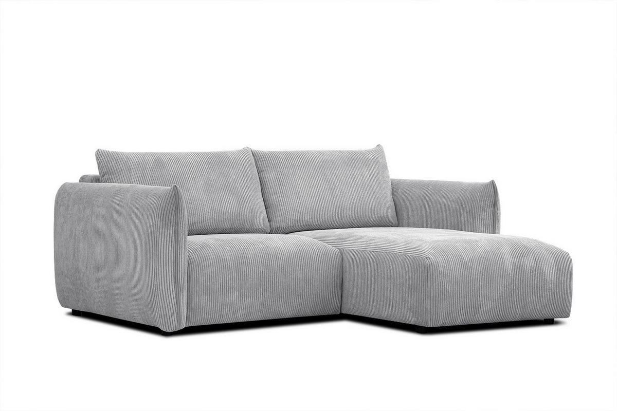 ECKSOFA TAUER 3-Sitzer, hellgrau - Hellgrau/Schwarz, Holzwerkstoff/Kunststoff (206/173cm) - Courtois Laville