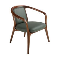 SESSEL aus dunkelgrünem Kunstleder 71/64/72 cm - Dunkelgrün/Nussbaumfarben, Leder/Holz (71/72/64cm) - ANGEL CERDA