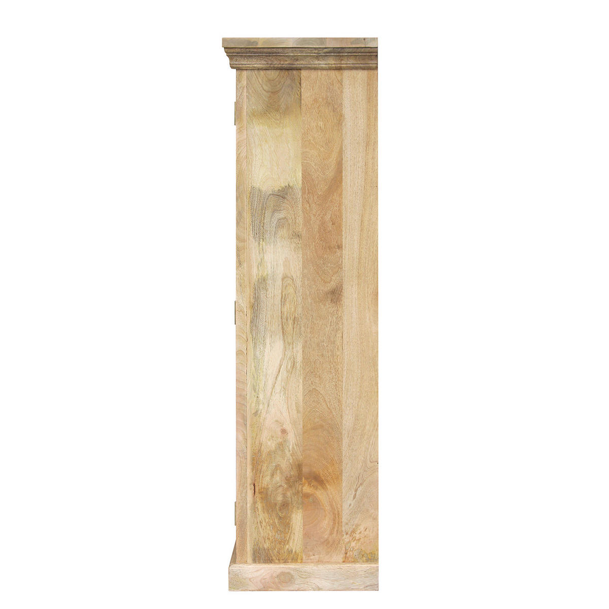 MASSIVES HIGHBOARD mit 2 Türen - Mango / Beige - Beige/Goldfarben, Naturmaterialien/Holz (100/145/40cm) - home24