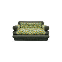 SOFA mit Blumendekor 132x72x48 cm - Grün, Textil (132/72/82cm) - Vercart