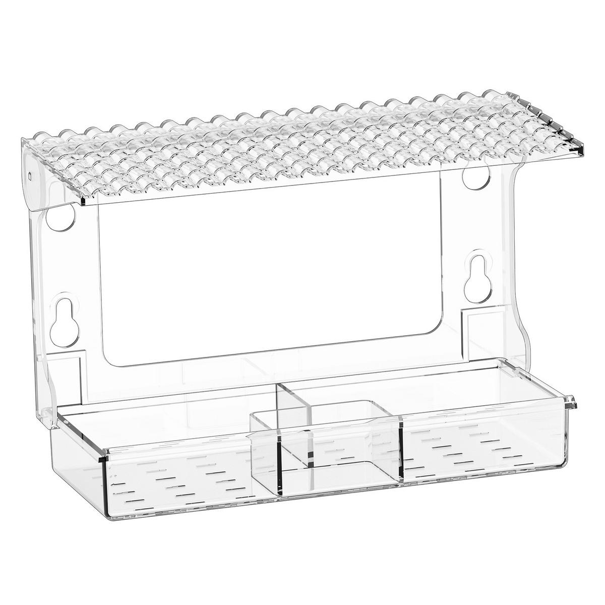VOGELFUTTERSPENDER,KUNSTSTOFF, transparent, 24,89 x 10,16 x 16,76 cm - Transparent, Kunststoff (10.16/16.76/24.89cm) - Authentics