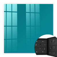 SCHLÜSSELBOX Schwarz 30x30 cm- Türöffnung nach rechts - Kühles Türkis - Türkis, Metall (30/30/5cm) - TULUP