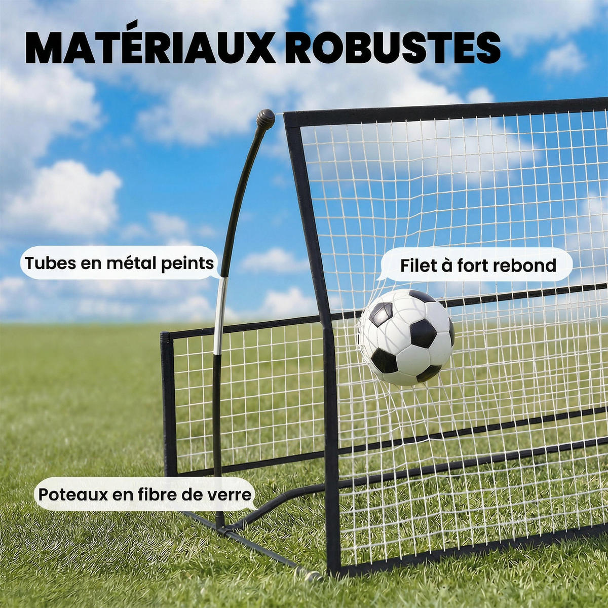 REBOUNDER DE-18605 Schwarz - Schwarz, Metall (94/200cm) - ComfortXL