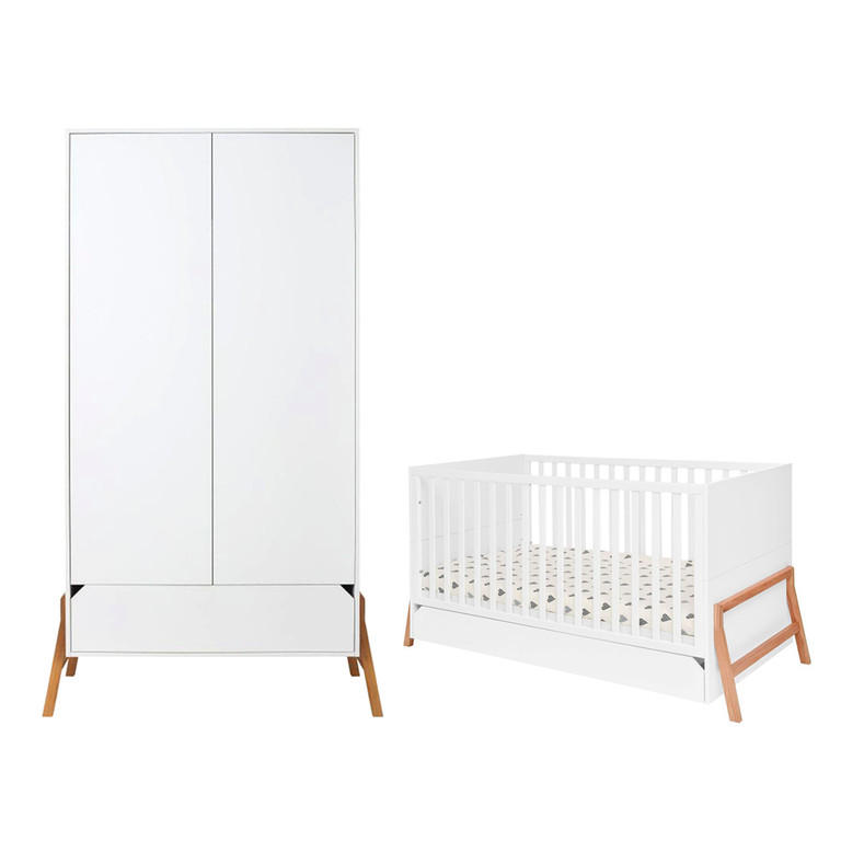 POKOJ PRO MIMINKO 2DÍLNÝ Bílá - bílá, kompozitní dřevo (161/90/75cm) - Petits-meubles