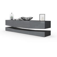 LOWBOARD City Fronten in Grau Hochglanz - Grau, Holzwerkstoff (178/48/39cm) - Vladon