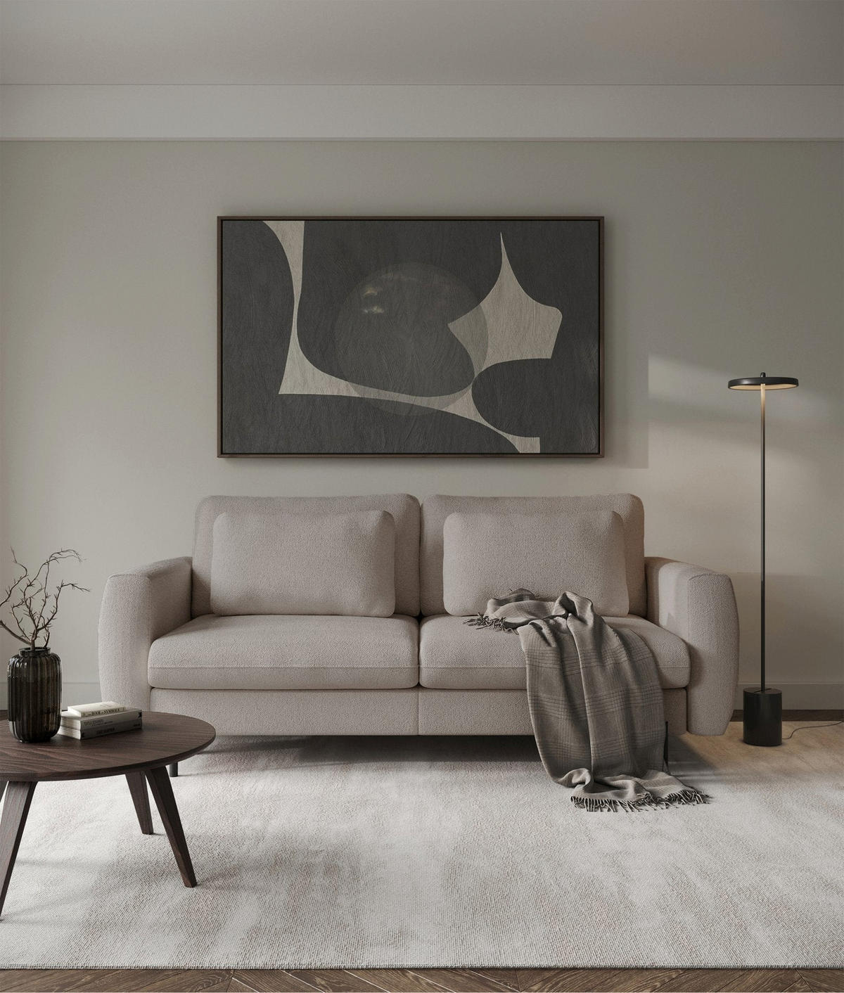 SOFA Rane Hellbraun mit Schlaffunktion - Hellbraun/Schwarz, Textil/Metall (236/90/102cm) - Selsey
