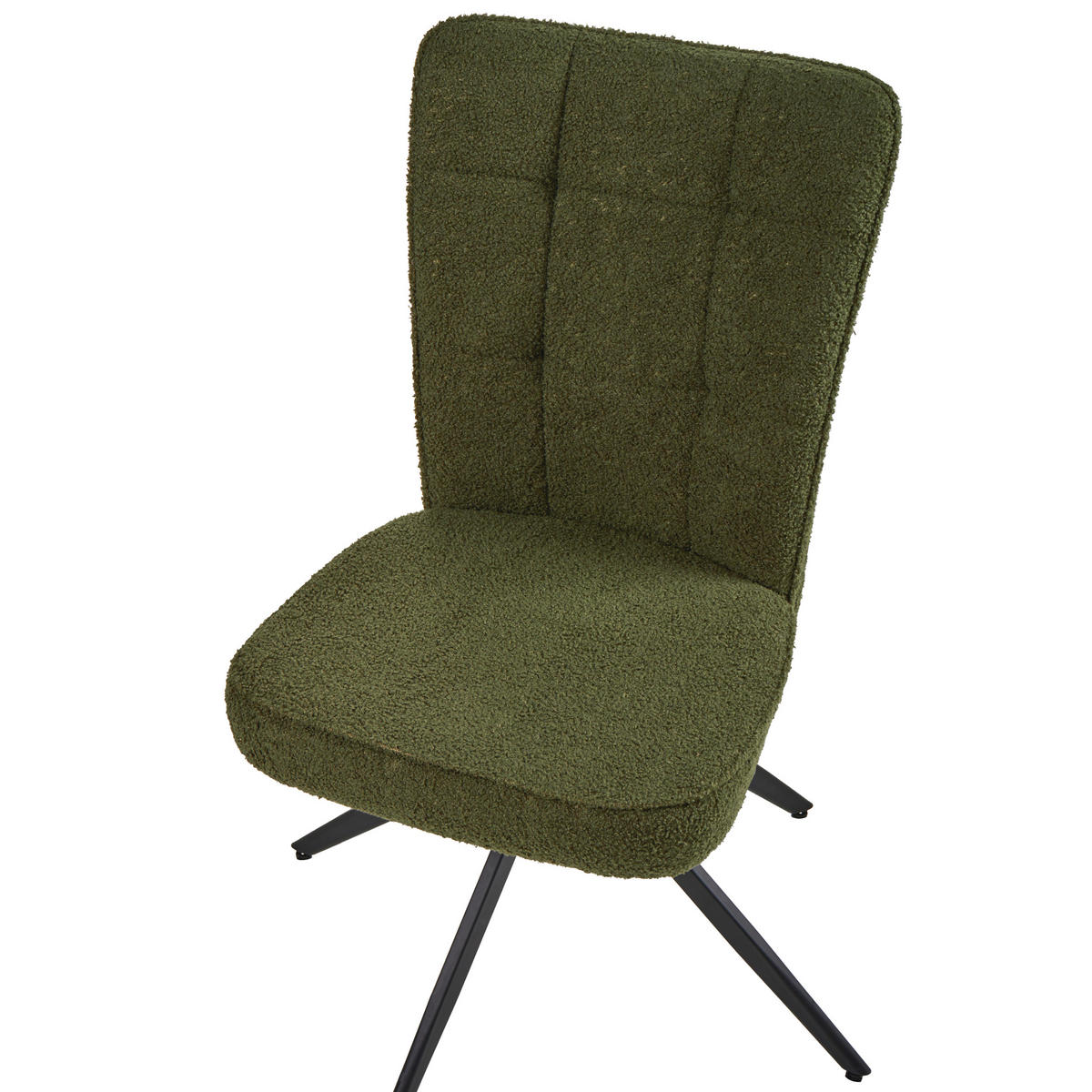 ESSZIMMERSTUHL 2er-Set drehbar Bouclé Grün Ryan - Grün, Textil (51/91/69cm) - Beliani