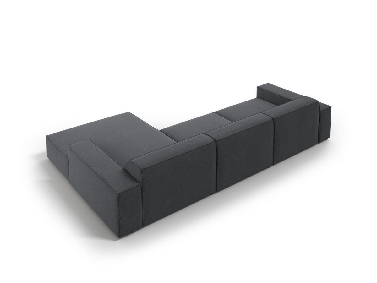 ECKSOFA rechts Jodie aus strukturiertem Stoff dunkelgrau 4 Sitzplätze - Dunkelgrau, Textil (166/284cm) - Micadoni