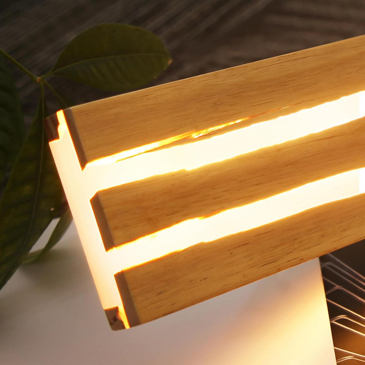 LED WANDLEUCHTE Olenly 50/8/3 cm - Braun, Holz/Metall (8/3/50cm) - ZMH