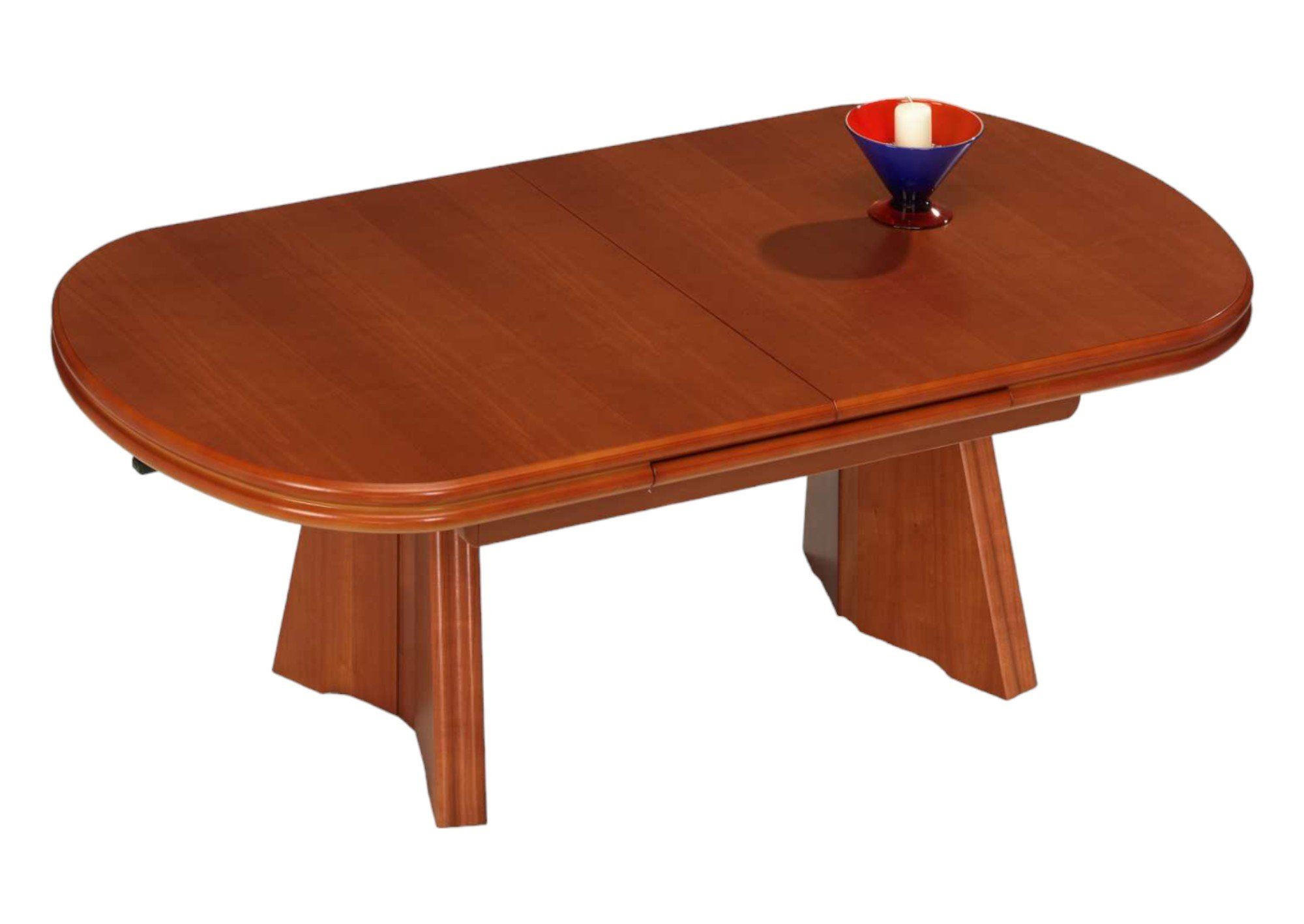 FUNKTIONSTISCH Canace höhenverstellbar und ausziehbar 125(165,5) x 71 x 54-73 Couchtisch massiv Kirschbaum - Braun, Holz (125/71/54cm) - 58aufmkessel