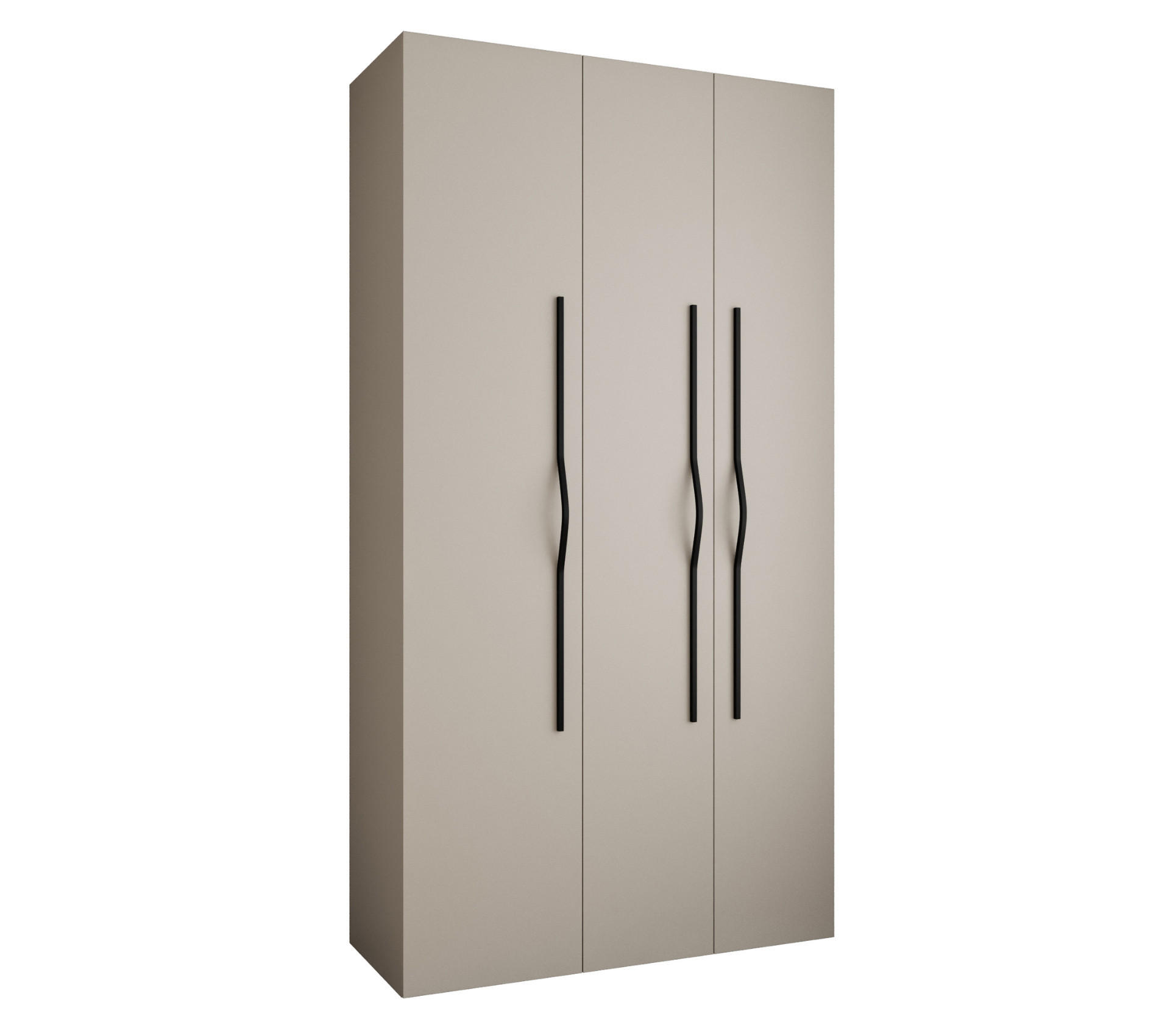 DREHTÜRENSCHRANK 245,5/130/40 3-türig - Kaschmir/Schwarz, Holz/Metall (130/245.5/40cm) - Abiks Möbel