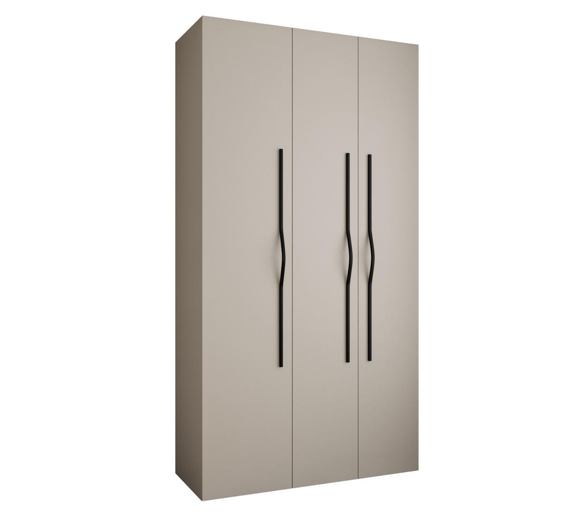 DREHTÜRENSCHRANK 245,5/130/40 3-türig - Kaschmir/Schwarz, Holz/Metall (130/245.5/40cm) - Abiks Möbel