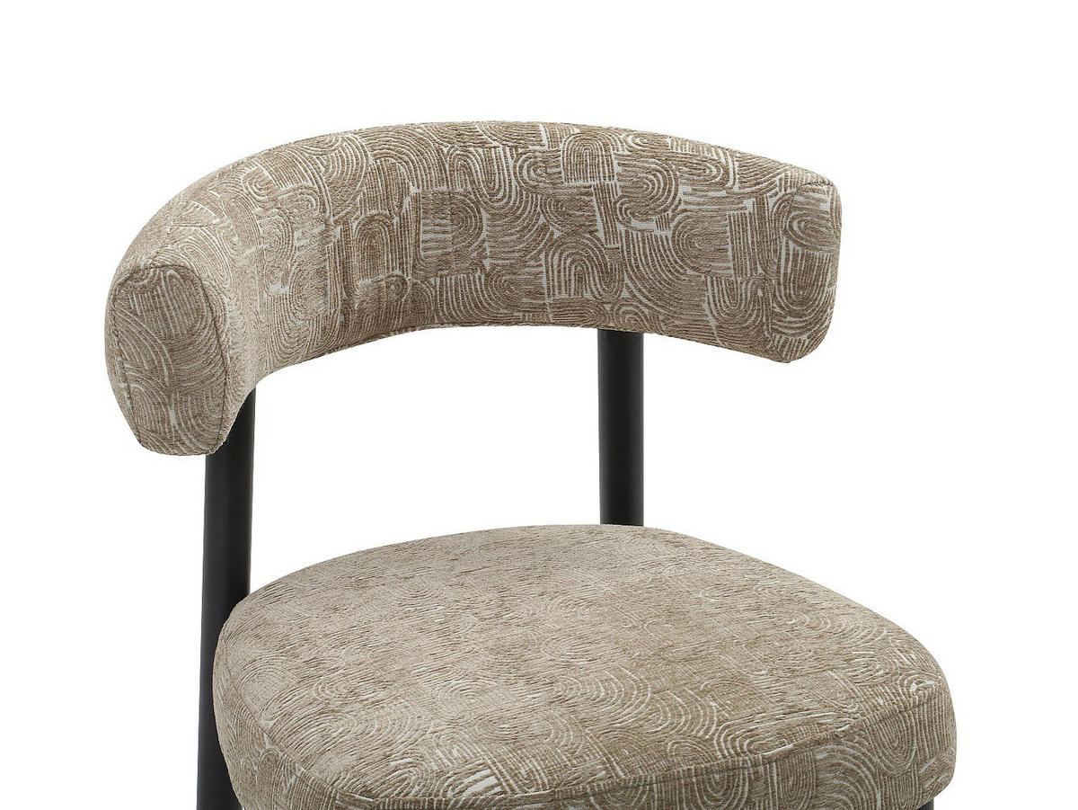 2ER Set Stühle - Strukturstoff & schwarzes Metall - Beige und Weiss - SELORIN - Beige, Textil (58/80/59cm) - Vente-Unique