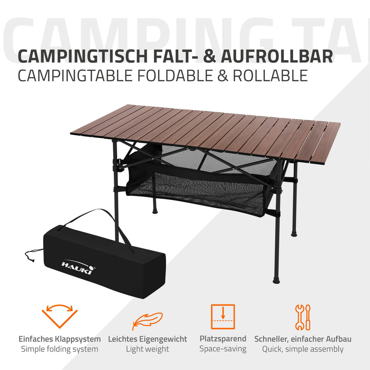CAMPINGTISCH Braun - Braun, Metall (118/55/64.5cm) - Hauki