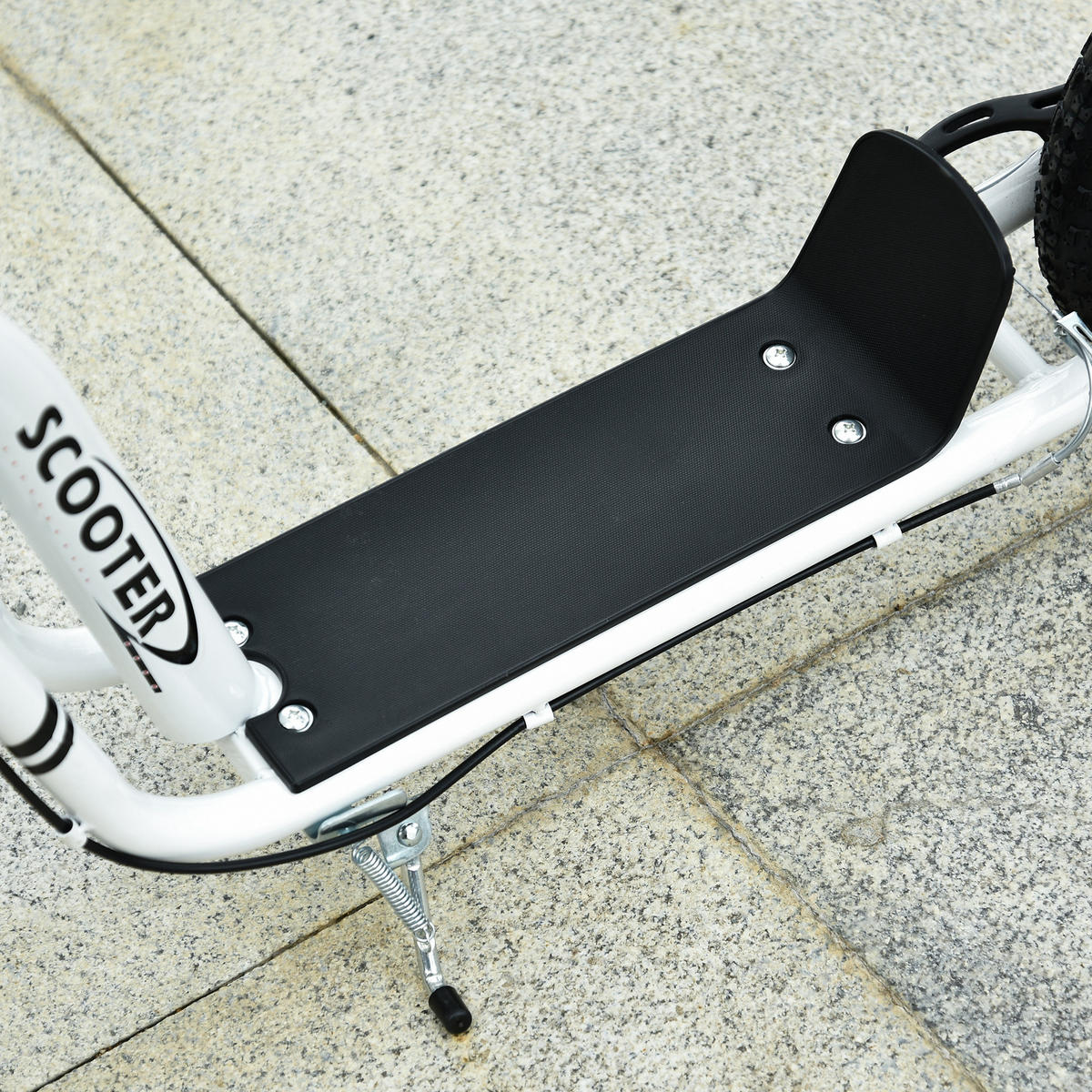 KINDERSCOOTER DE-16925 12 Zoll Luftreifen + Doppelbremse Weiß - Weiß, Metall (120/58/95cm) - ComfortXL