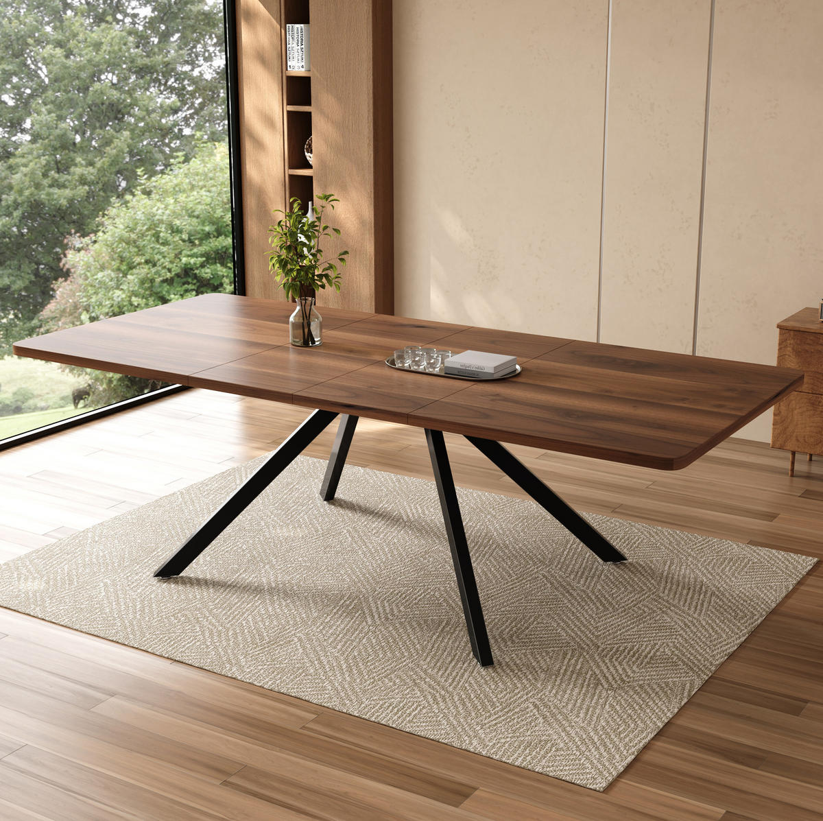 ESSTISCH 160/200/240/90 cm in Walnussfarben aus MDF ausziehbar - Walnussfarben, Holzwerkstoff (240/90/74.5cm) - Flora Grace