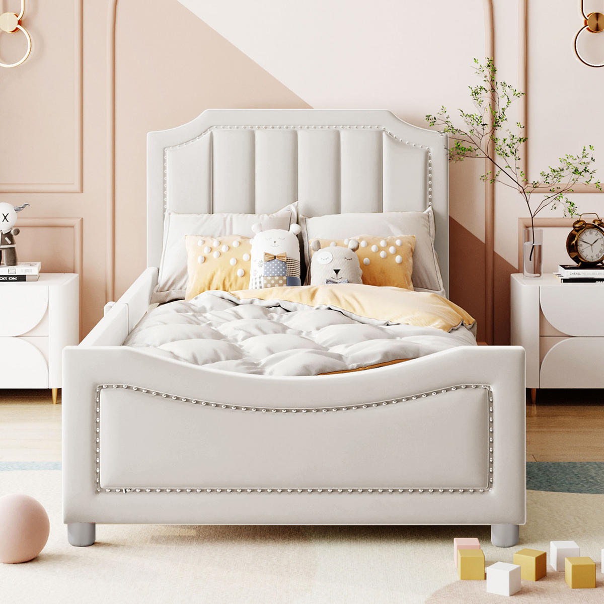 POLSTERBETT mit Schlafsofa-Funktion 211 x 94,5 cm Flanell Beige - Beige, Holzwerkstoff (90/200cm) - Beauniv