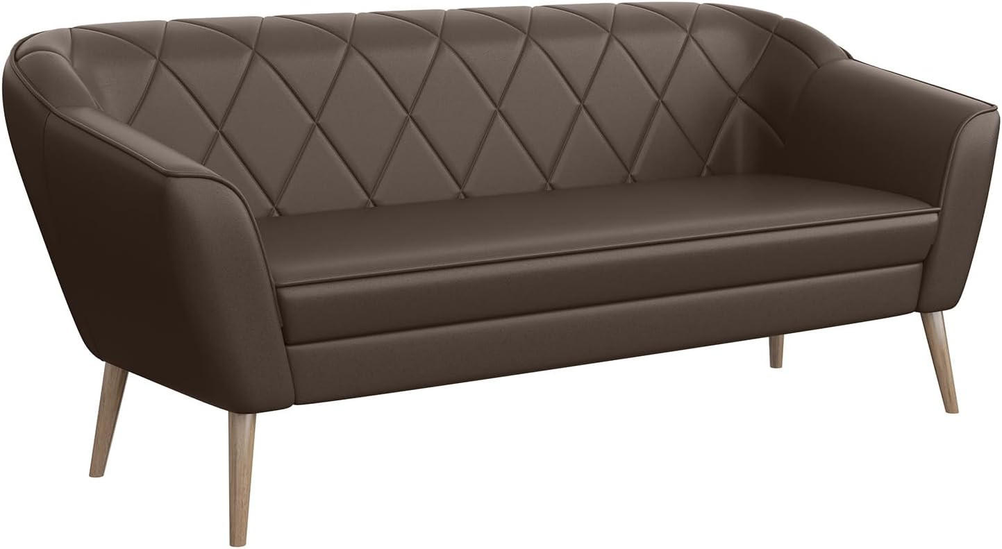SOFA Gisela (3-Sitzer) - Buchefarben/Braun, Holzwerkstoff/Buchenholz (180/75/74cm) - Meblini