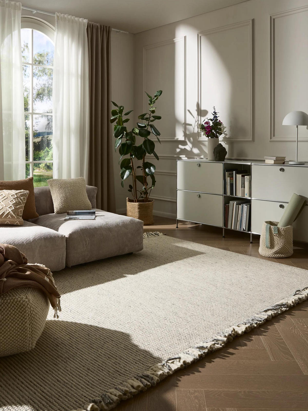 WOLLTEPPICH Mary Ivory Hellgrau 120x170 cm - Creme, Textil (120/170cm) - benuta Pure