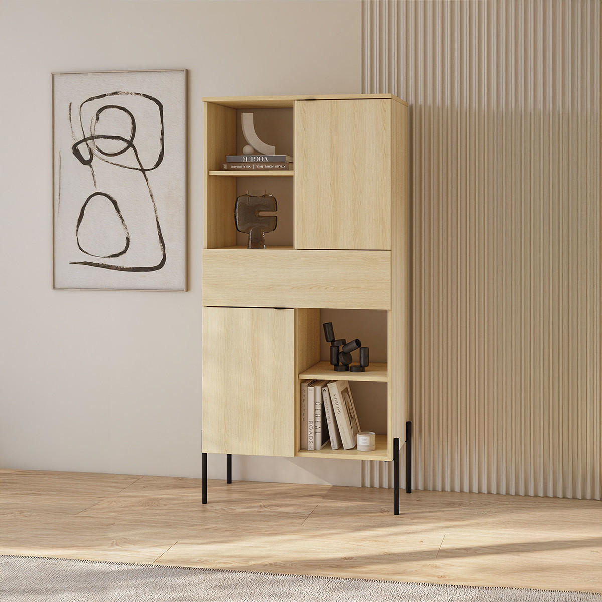 LUCILLA Les - rjava, leseni material (70/149.5/40cm) - Petits-meubles