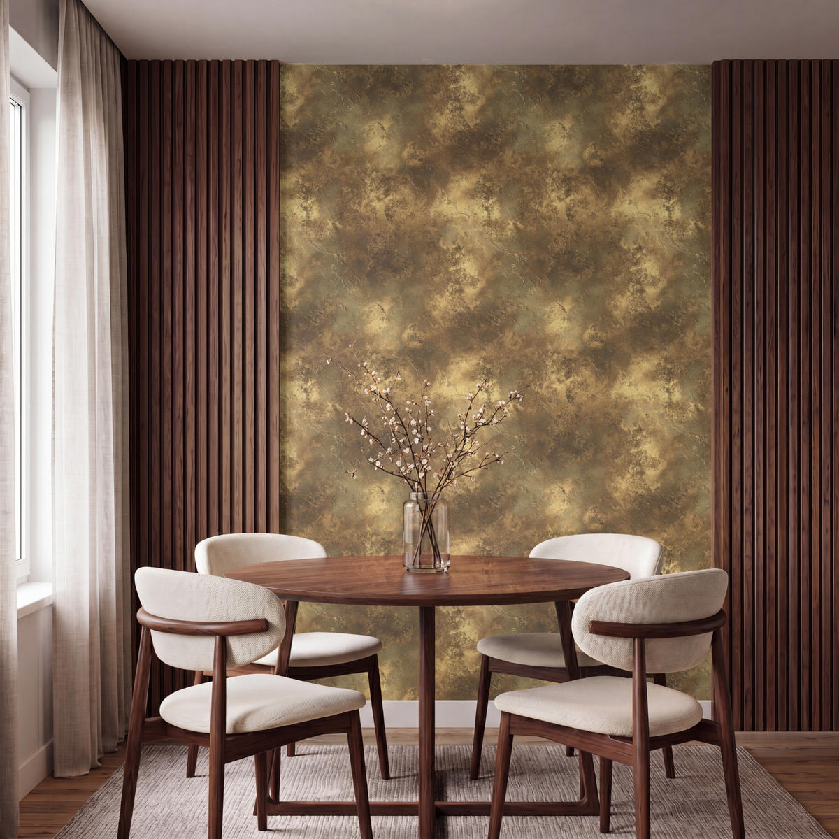 TAPETE - Antik - Metallic-Look - Gold - 160x240 cm - Messingfarben, Papier (160/240cm) - OnlyWow
