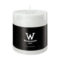 STUMPENKERZE Rustik Marble Style Weiß 80 x Ø 68 mm - Weiß, Paraffin (7/8cm) - Wiedemann Kerzen