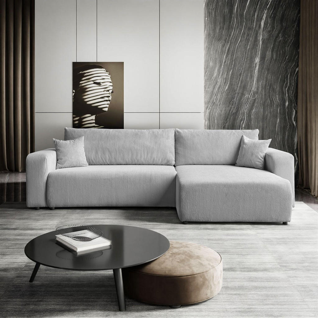 Thumbnail - Lookway Ecksofa, Hellgrau, Textil, 7-Sitzer, L-Form,L-Form, 277x143 cm, Wohnzimmer, Sofas & Couches, Wohnlandschaften, E...