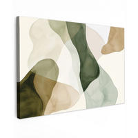 LEINWANDBILD Japandi - Abstrakt - Grün 30x20 cm - Salbeigrün, Textil (30/20cm) - MuchoWow