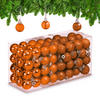 96-TLG.WEIHNACHTSKUGELN-SET - Orange, Kunststoff (3/4/3cm) - Relaxdays