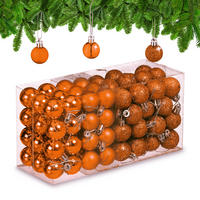 96-TLG.WEIHNACHTSKUGELN-SET - Orange, Kunststoff (3/4/3cm) - Relaxdays