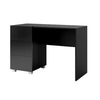 SCHREIBTISCH Bird Schwarz, mit Schubladen - Silberfarben/Schwarz, Holzwerkstoff (50/110/77cm) - Bettso