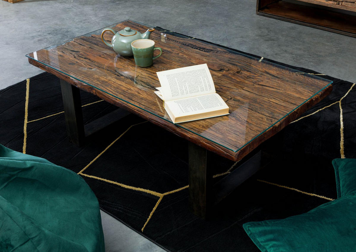 COUCHTISCH Altholz 110x60x42 braun lackiert SEVILLA #29 - Braun, Holz (110/60/42cm) - Massivmoebel24