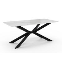 ESSTISCH 190 cm in Weiß Marmor-Optik - Weiß, Metall (90/190/76.5cm) - Home Collective