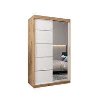 SCHWEBETÜRENSCHRANK 200/120/62 2-türig - Silberfarben/Weiß, Holz/Kunststoff (120/200/62cm) - Abiks Möbel