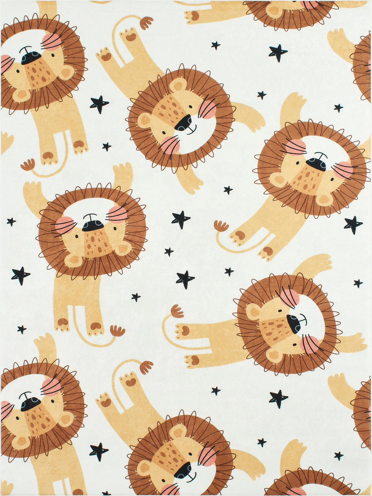 KINDERTEPPICH mit Löwenmotiv Happy 120x160 cm - Beige, Textil (120/160cm) - Nazar Rugs