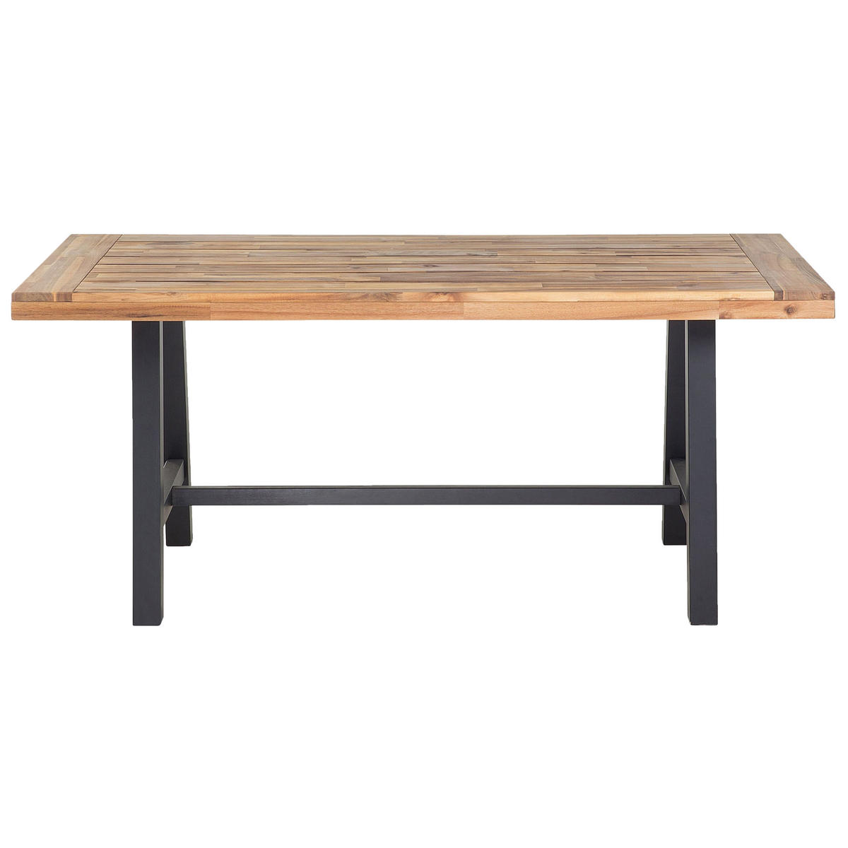 ESSTISCH Akazienholz schwarz/hellbraun Scania - Hellbraun/Schwarz, Holz (80/74/170cm) - Beliani