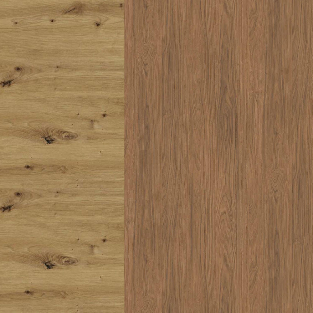 KÜCHENZEILE Casella 15-teilig Eiche Artisan / Casella Eiche Natur braun - Dunkelbraun/Eiche Artisan, Holzwerkstoff/Metall (360/207/270cm) - Feldmann-Wohnen