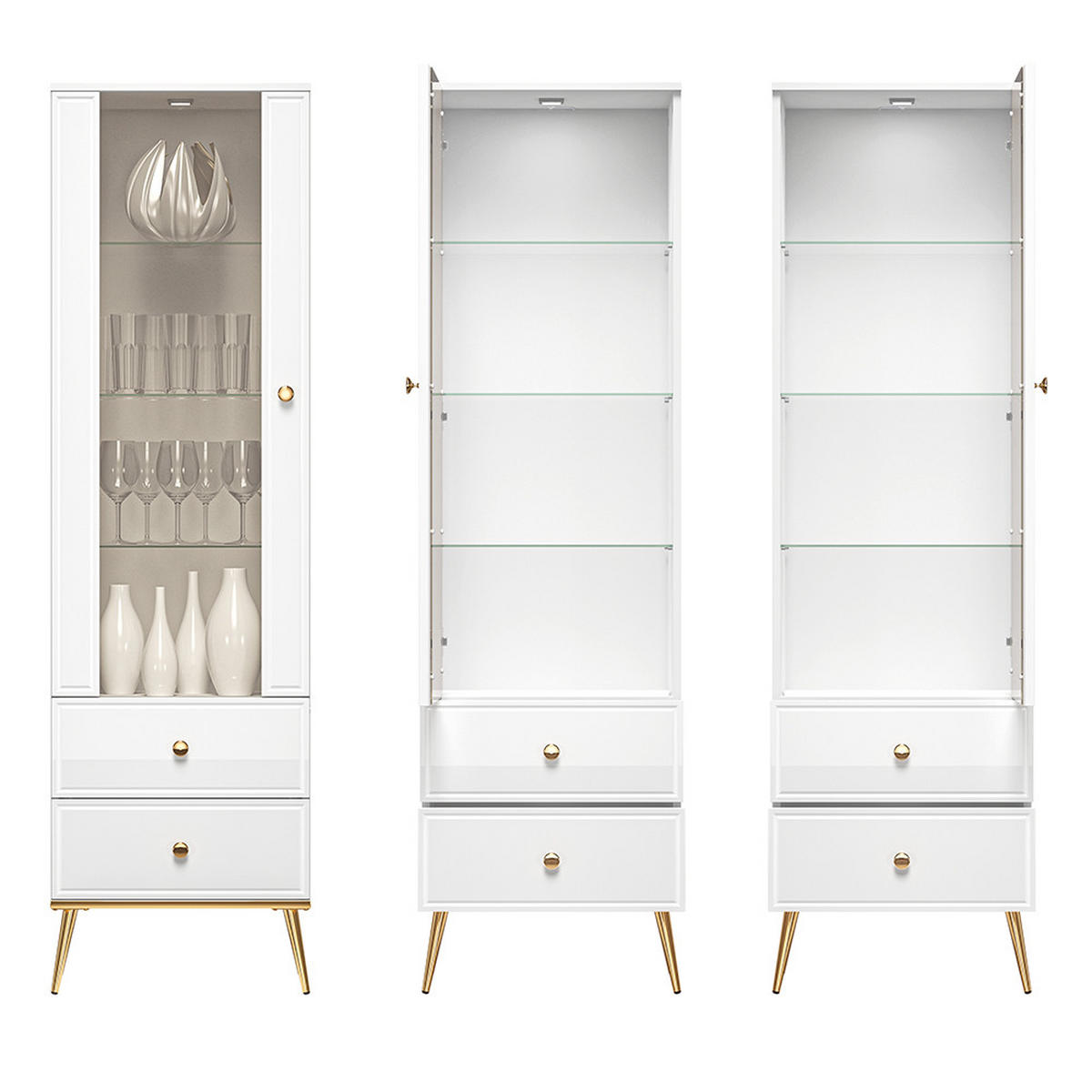 WOHNZIMMER-SET 5-TLG. Gubin-131 - Weiß, Holzwerkstoff (517/190/60cm) - Lomado