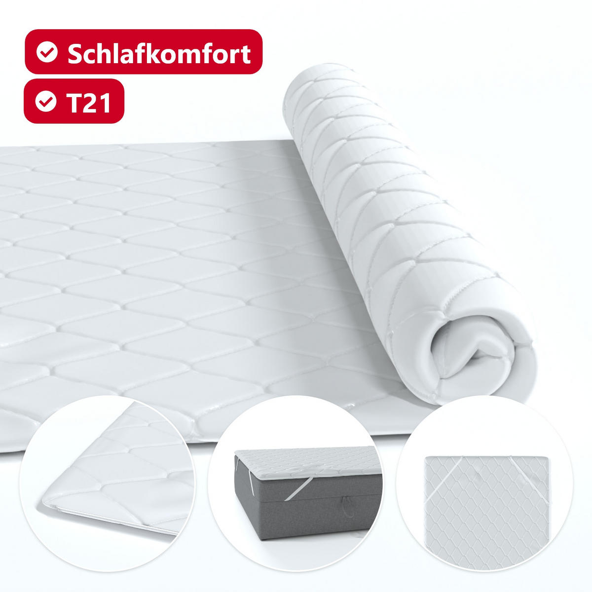 TOPPER Cody - Weiß, Textil (90/200cm) - Meblito