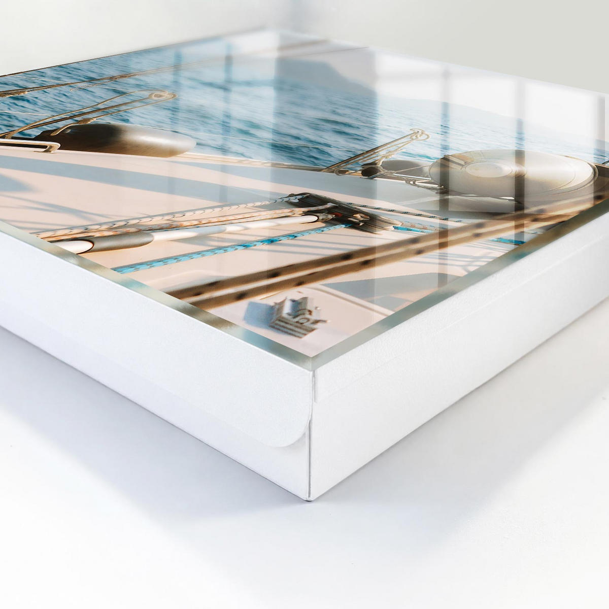 SCHLÜSSELBOX Weiß 30x30 cm – Türöffnung nach rechts - Seereise - Blau, Metall (30/30/5cm) - TULUP