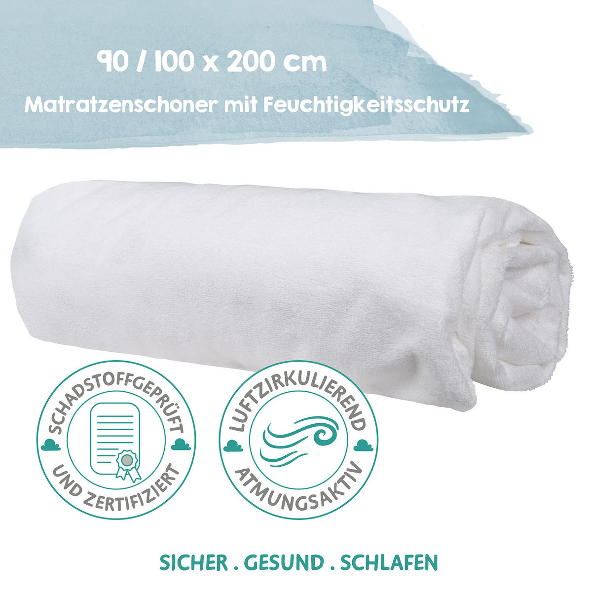 NAPÍNACÍ PROSTĚRADLO s ochranou proti vlhkosti 100 x 200 cm - bílá, textil (100/200cm) - Roba