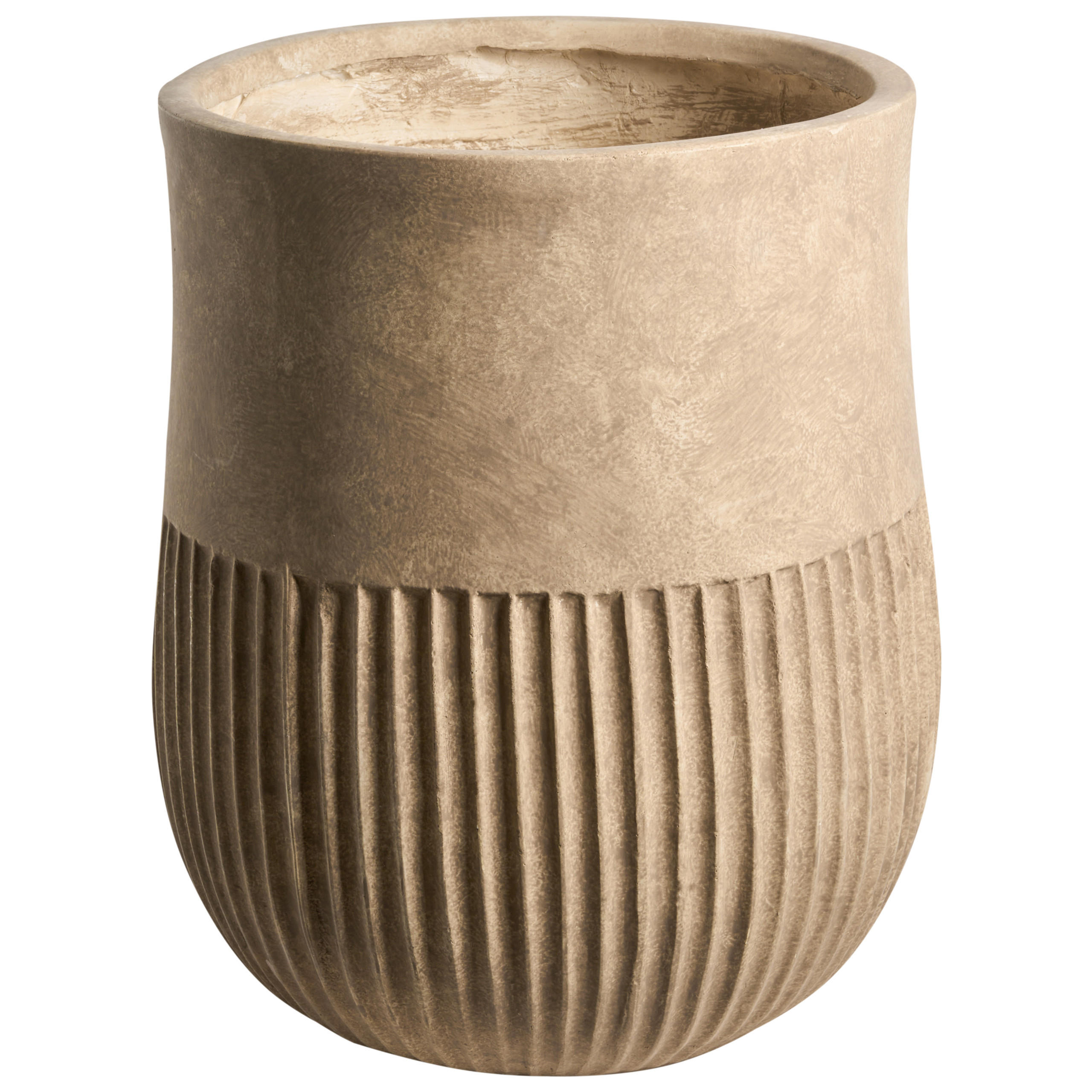 BLUMENKÜBEL Beige Pylaros - Beige, Keramik (47cm) - Beliani