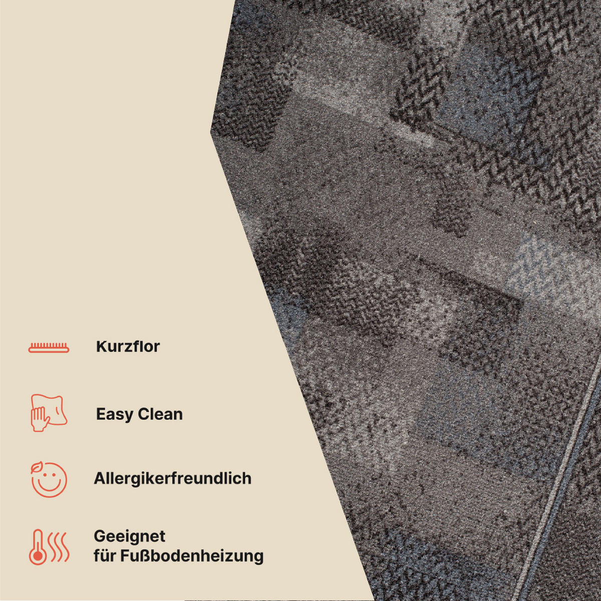 TEPPICHLÄUFER Anti-Rutsch Anthrazit rutschfest Gummiunterlage 100/300 cm - Anthrazit, Textil (100/300cm) - Tapiso
