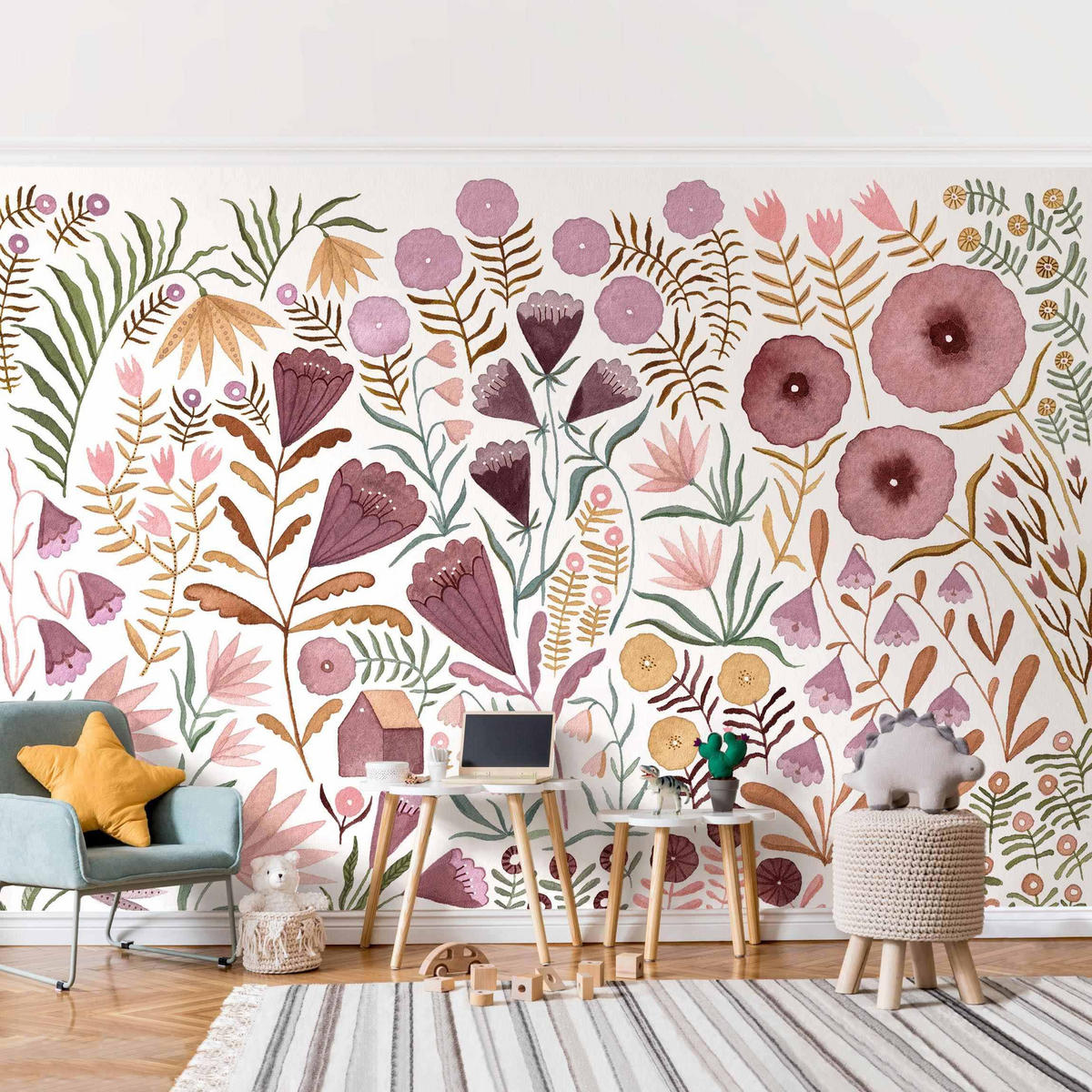 FOTOTAPETE Claudia Voglhuber - Blumenmeer 288/190 cm - Rosa, Papier (288/190cm) - Bilderwelten