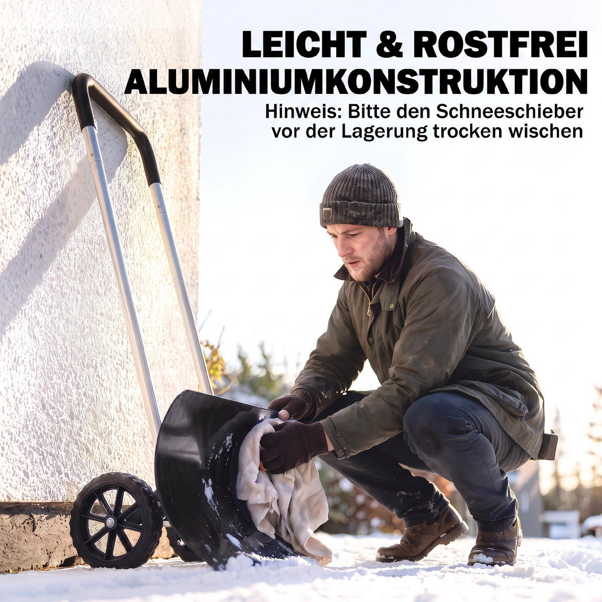 SCHNEESCHAUFEL Aluminium Schwarz - Schwarz, Metall (60/122/95cm) - Outsunny