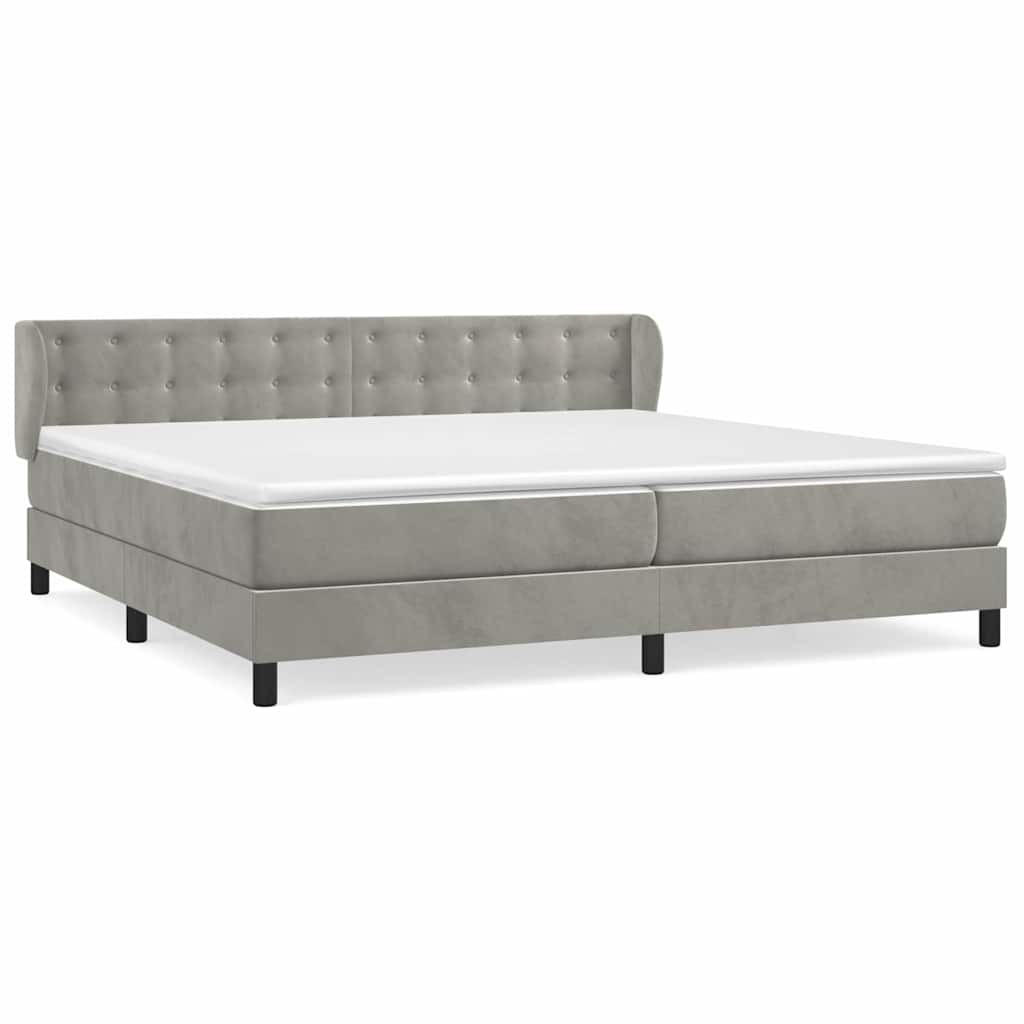 BOXSPRINGBETT 200/200 Cm Grau Samt - Hellgrau, Textil (203/203cm) - vidaXL